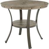 Franklin 42" Round Counter Height Pub Table in Pewter Grey